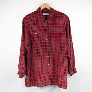 Red Plaid Button Down Long Sleeve